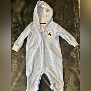 Carter's Light Blue Hooded Baby Footie